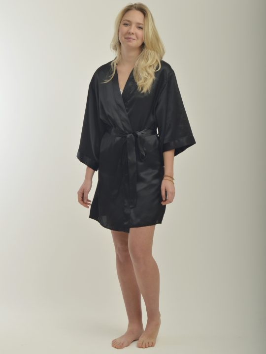 Diorsk Satin Black Robe